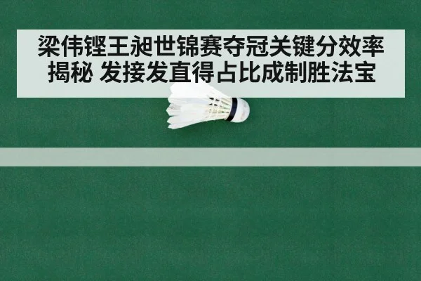 梁伟铿王昶世锦赛夺冠关键分效率揭秘 发接发直得占比成制胜法宝